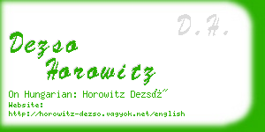 dezso horowitz business card